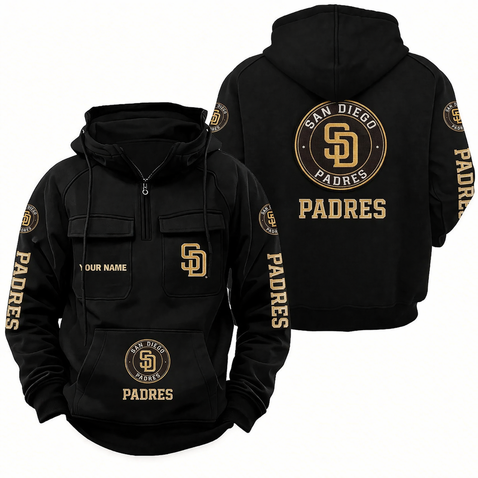 San Diego Padres Custom Cargo Hoodie, Baseball Team Hoodie