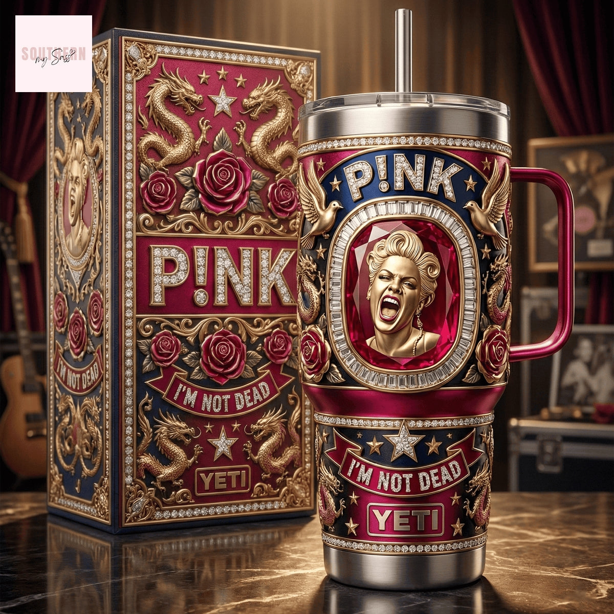 Pink Im Not Dead Tumbler