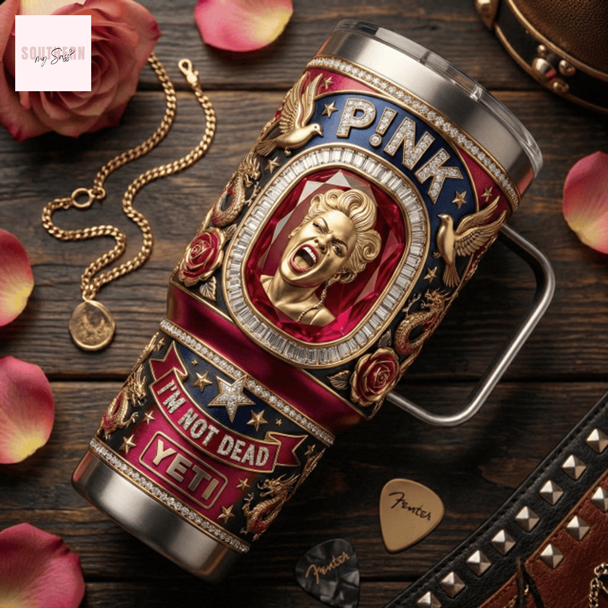 Pink Im Not Dead Tumbler