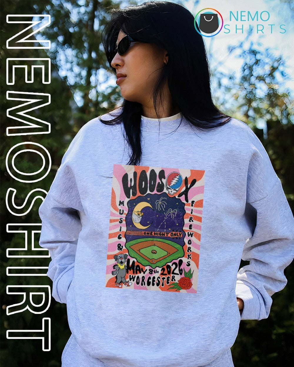 Grateful Dead Woosox music and firework 2026 Worcester shirt