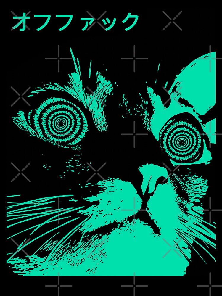 Vaporwave Cool Cat Japanese Urban Neon Style by OWLvision33