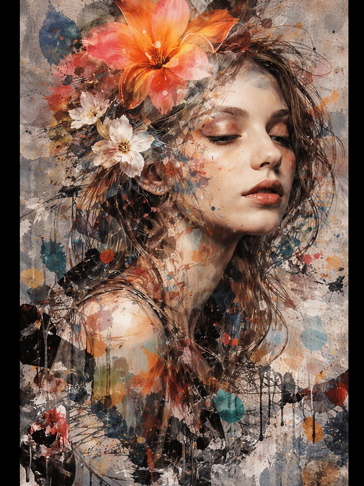 Soft Abstract Girl with Flowers by kavionest
