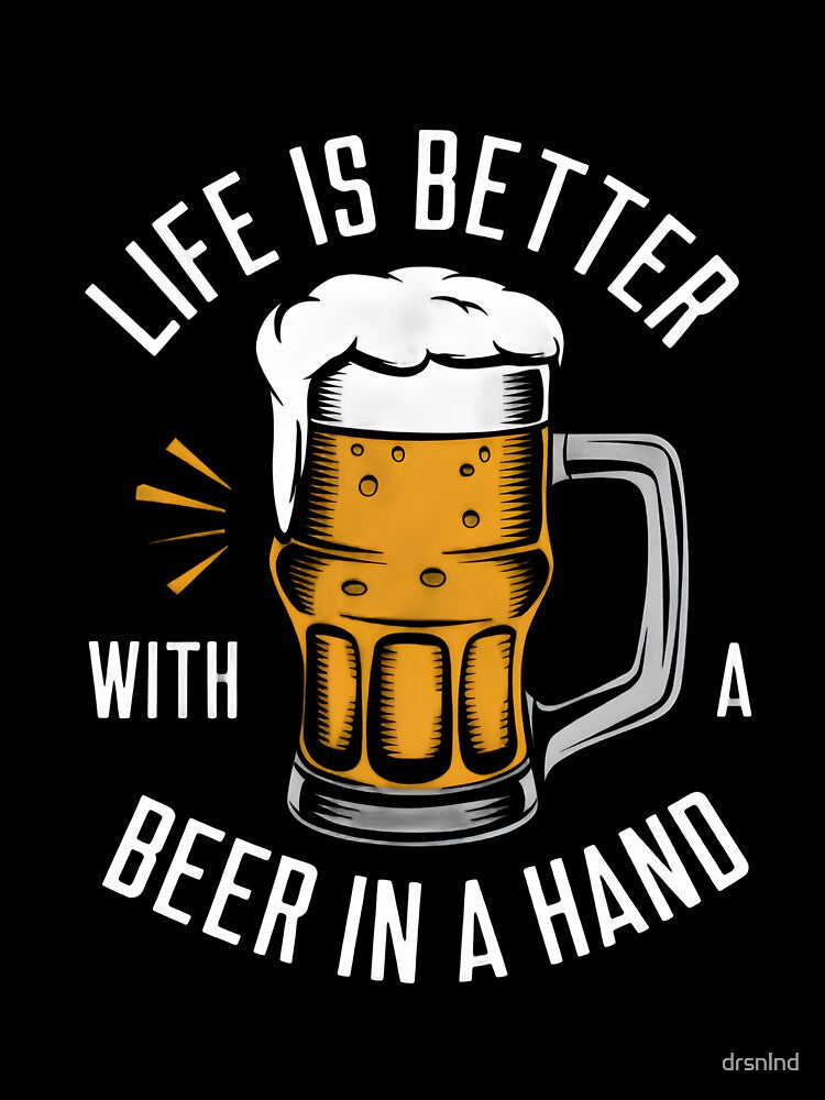 Life Is Better With A Beer In Hand Retro Design by drsnlnd