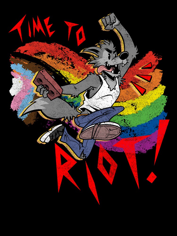 Time to Riot! Vintage Furry Pride Month Brick by Jackaloo