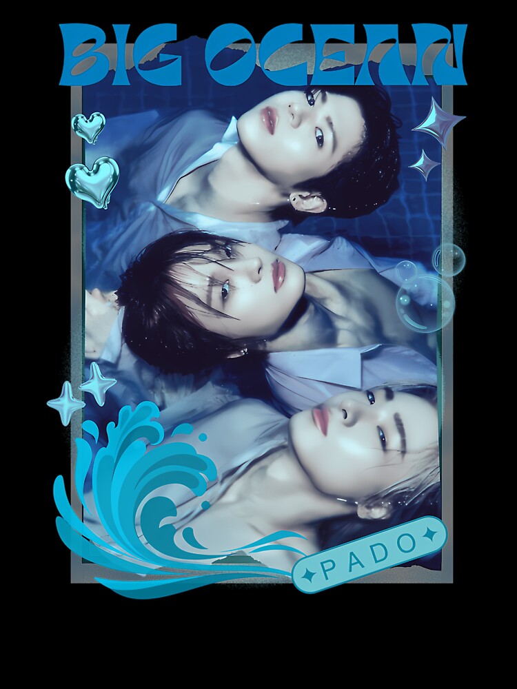 Big Ocean Blue Kpop Group Retro Collage Design by RaindropsDe