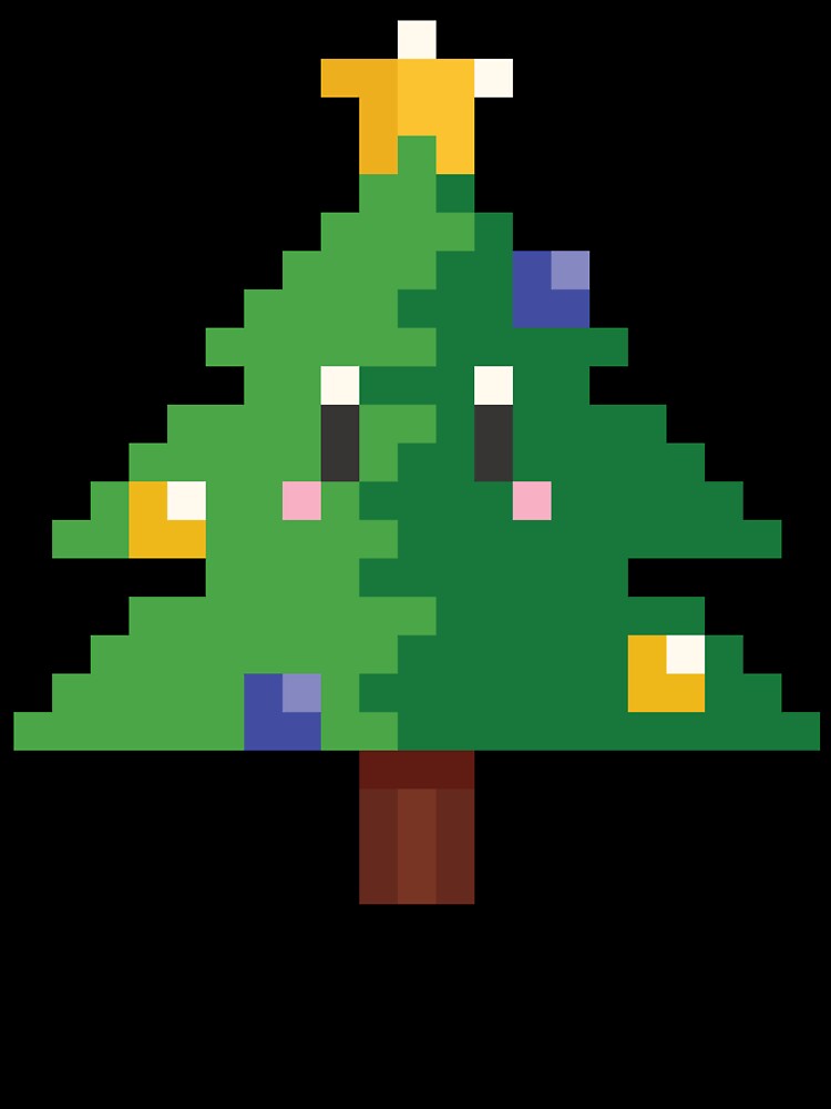 Pixel Art Christmas Tree with Eyes by HolidayFantasy
