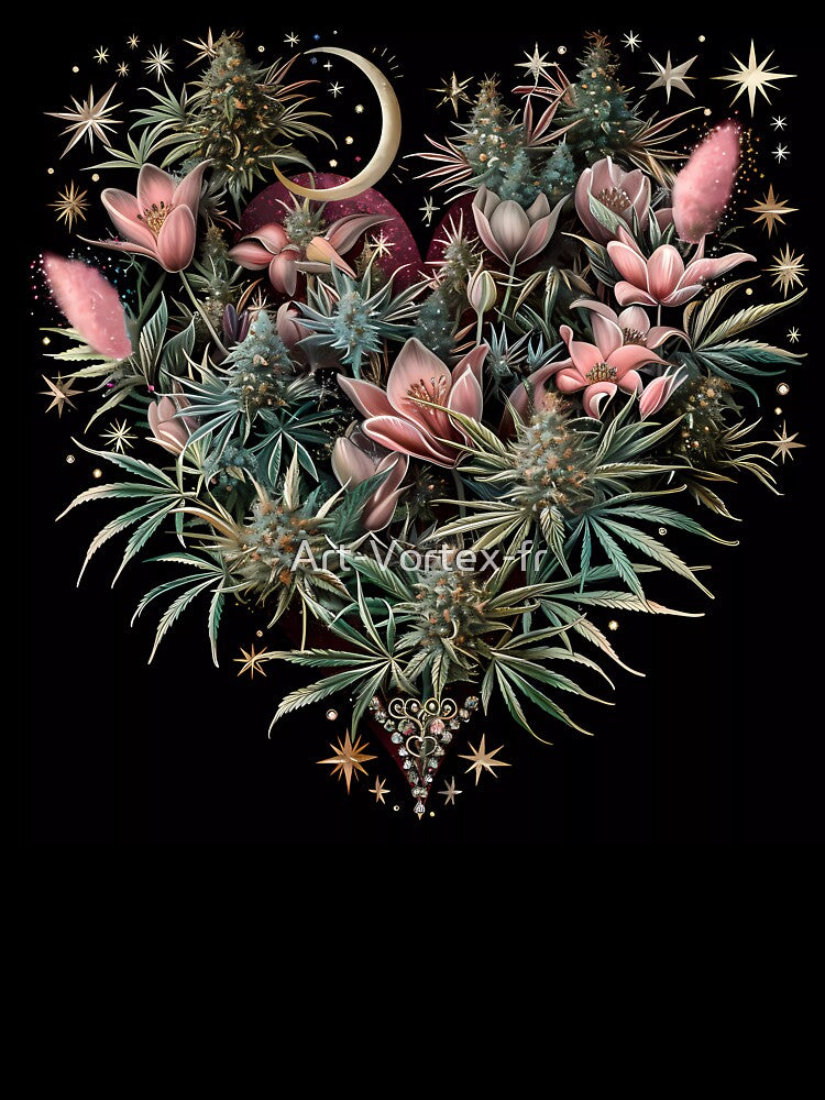 “Heart of Hemp: Oversized Cannabis Blooms” by Art-Vortex-fr