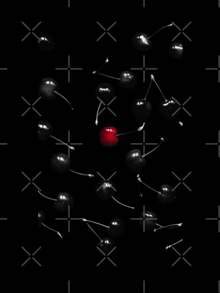 Stand Out – Red Cherry Among Black Cherries" by The Art Vibe