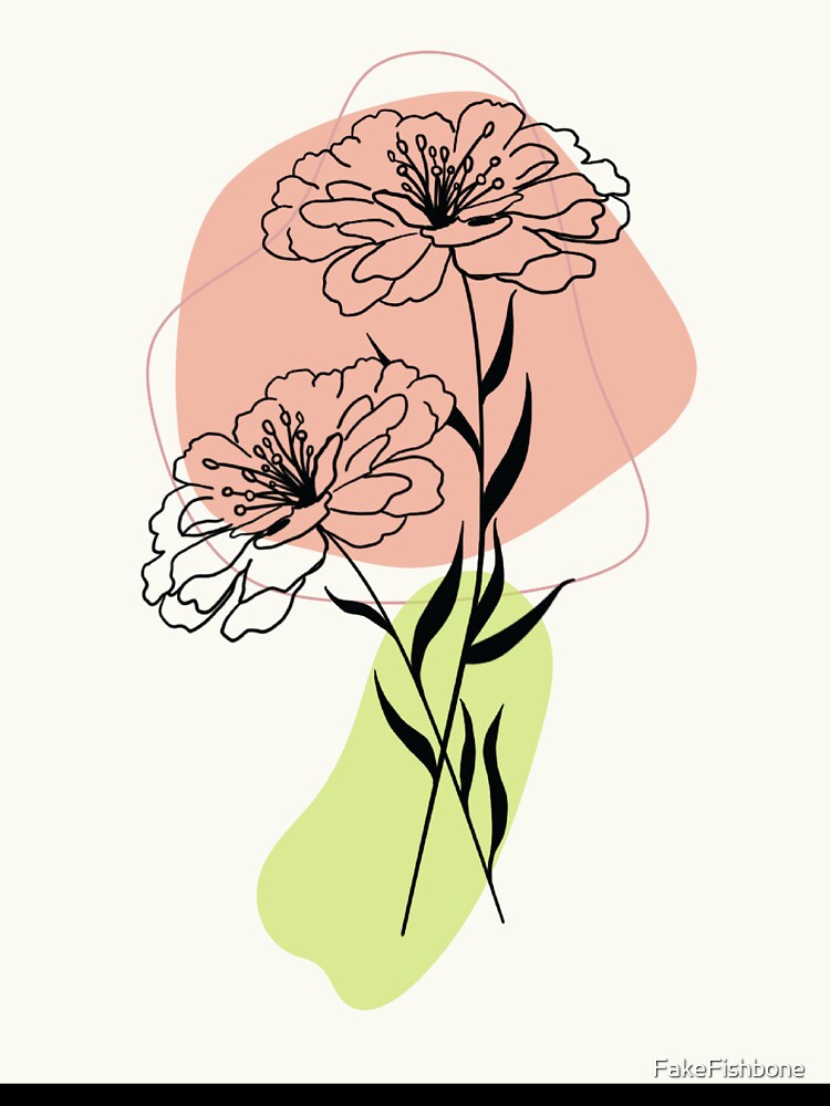 Minimalist Flowers | Digital Drawing by FakeFishbone