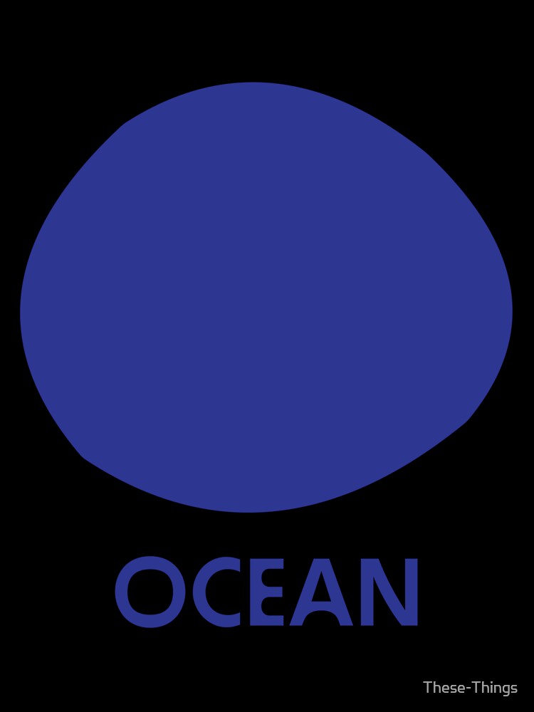 Ocean - Blue - Classic Tshirt - Crewneck tee, Ocean life, Diver, Swimmer, Water Baby, Organic, bold graphics by These-Things