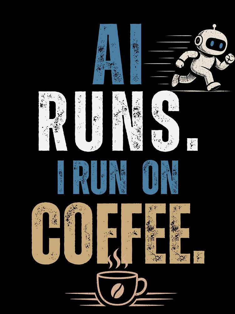 AI Runs I Run On Coffee Shirt, Funny Office Humor Tee by DirectiveOffice