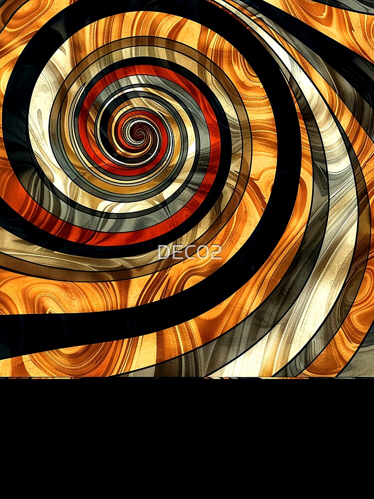 Boho Caramel and Earth Tones Hues Swirling Abstract by DEC02