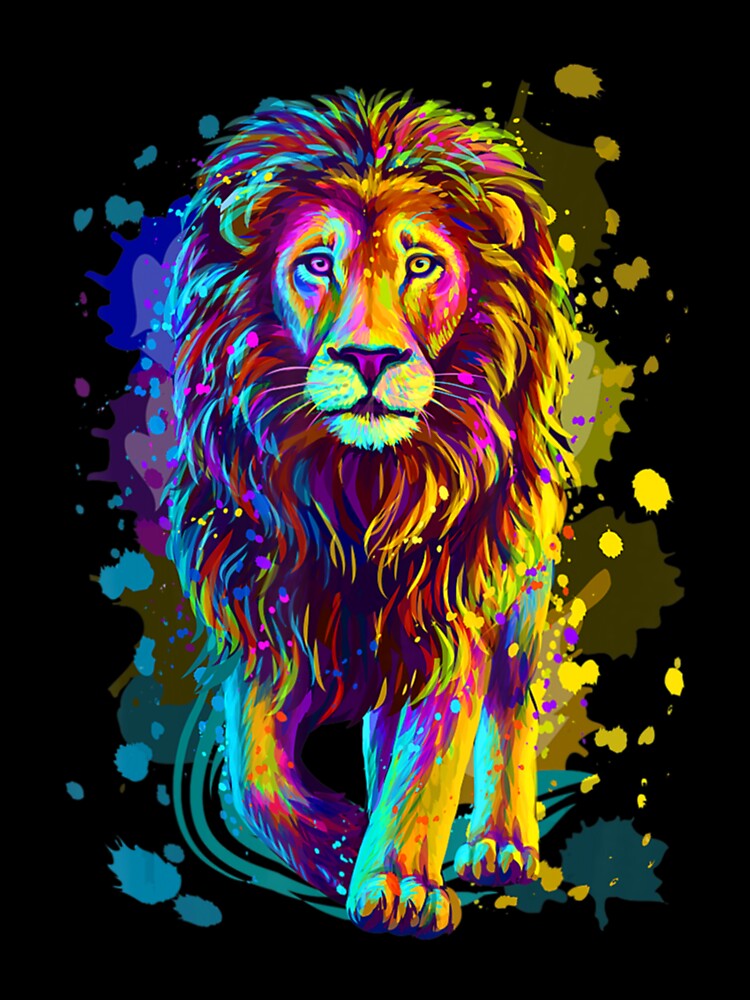 Cool Colorful Wild Lion Stylish  Lion Graphic Design by UKAmobile