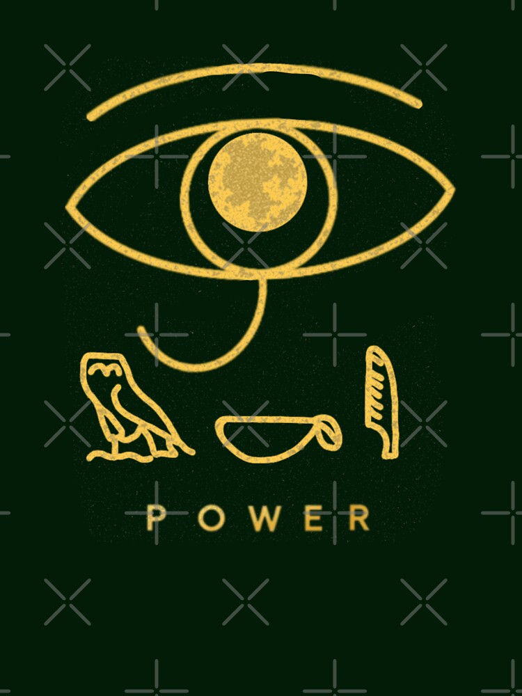 Horus Eye Power -Ancient Egypt Minimalist Gold Print Black by Graphroad