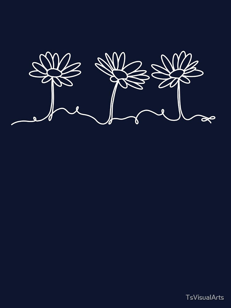 Row of Daisies (white design) by TsVisualArts