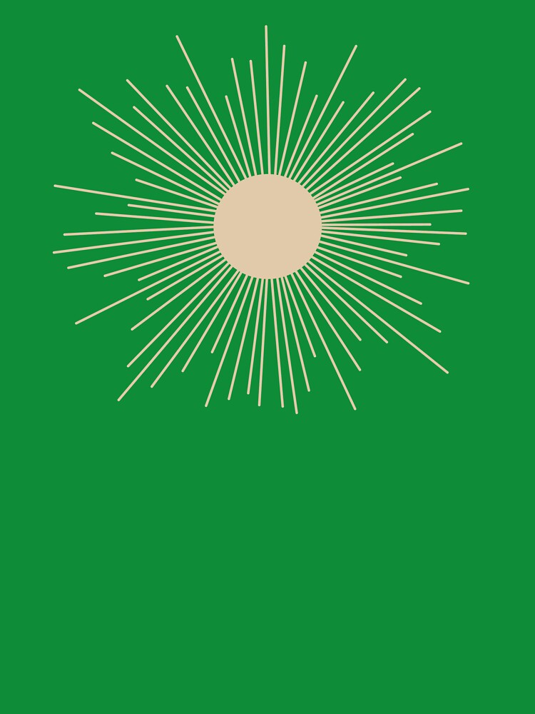 Mid-Century Modern Retro Minimalist Sunburst in Mid Mod Beige and Olive Green by kierkegaard
