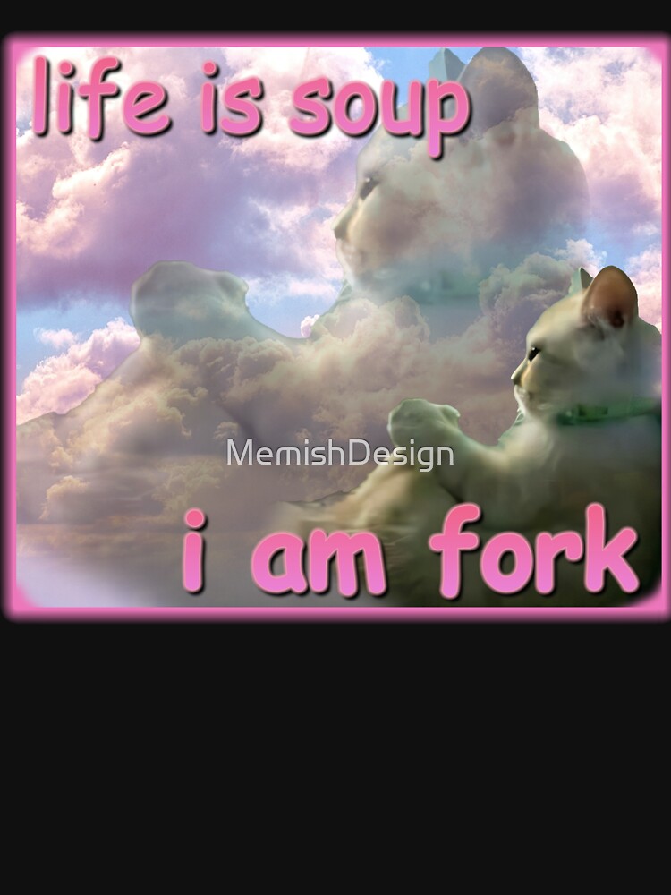 Life is soup im fork funny cat meme by MemishDesign