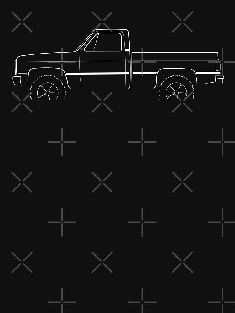 4x4 Chevy Silverado - profile stencil, white by mal-photography