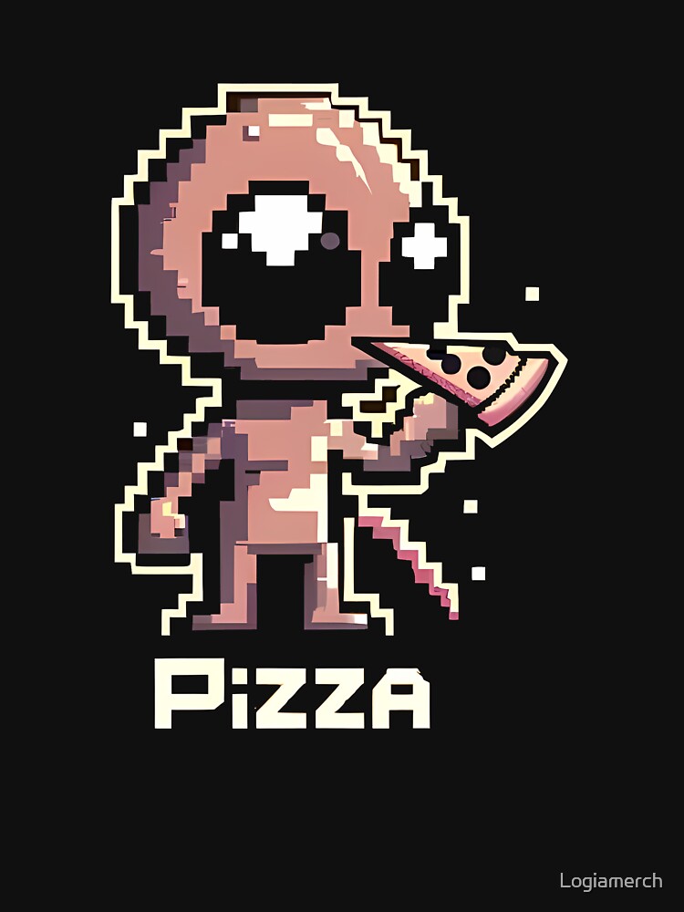 Cute Pixel Funny Alien Pizza Lover by Logiamerch