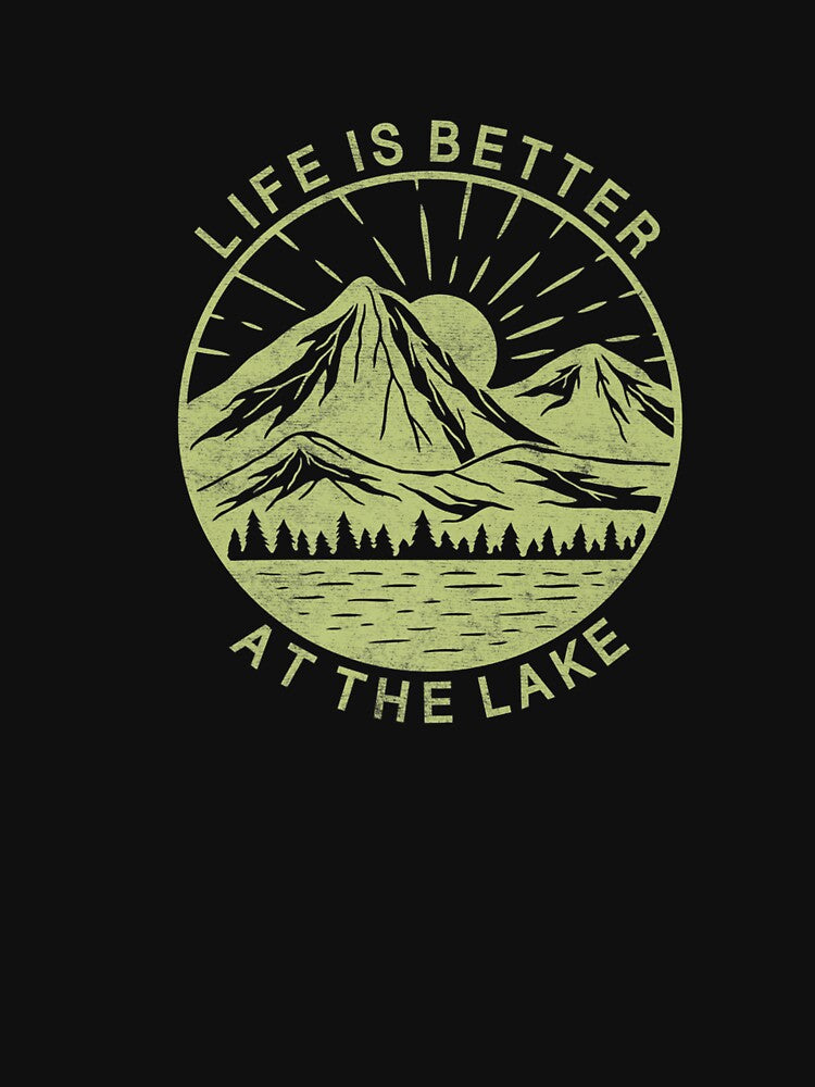 Life Is Better At The Lake Nature Mountains Trees Outdoor Premium by IsabellaUphaus