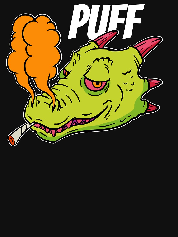 Dragon Smoking Weed Marijuana Leaf - Puff Puff Dragon by Crapt