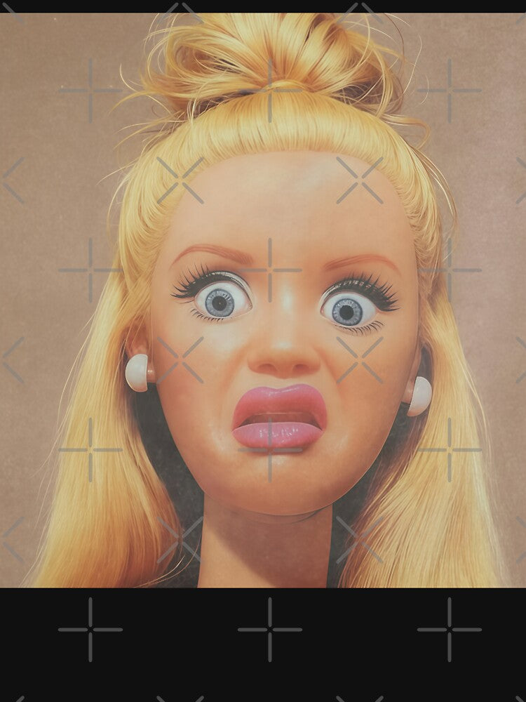 Vintage Washed Shock Doll, Surreal Doll Face, Ironic Statement, Meme by BooberriesS