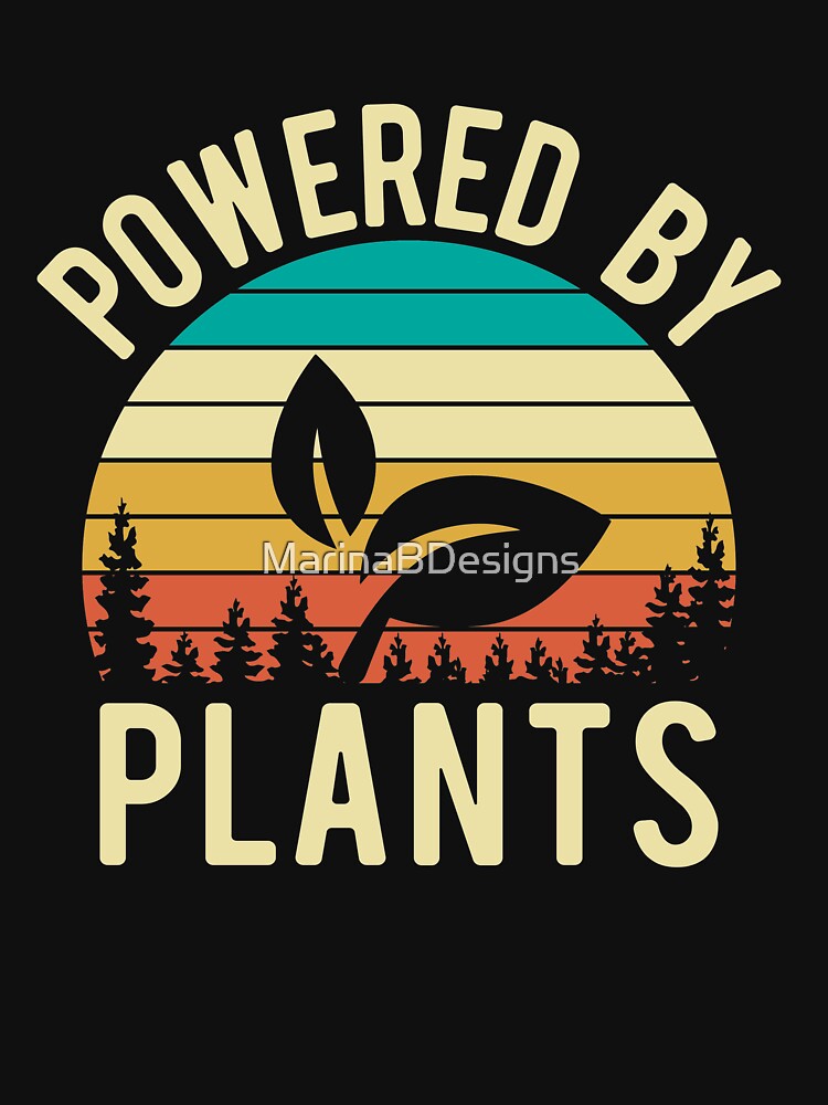 Powered by Plants Vegan Retro Design by MarinaBDesigns