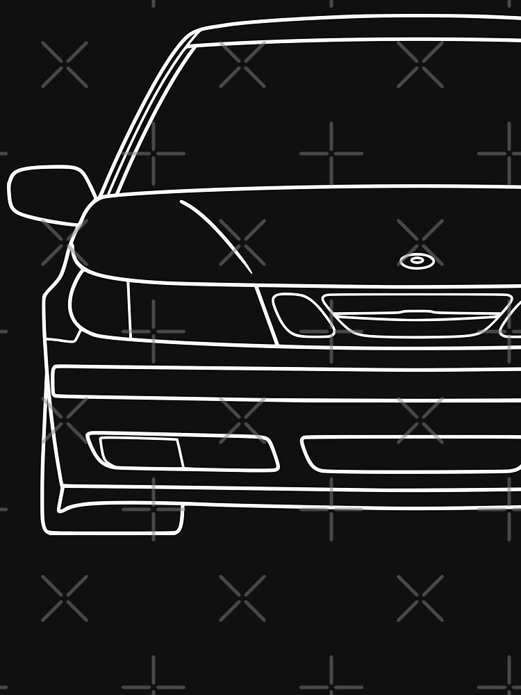 Saab 9-5 1997-2001 pre-facelift white lines by EdimDesign