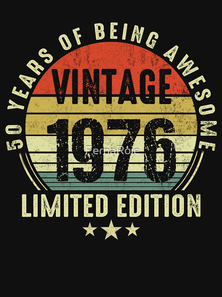 Vintage 1976, 50th Birthday Gift Distressed Design Funny by FernaRoje