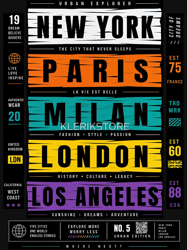 New York City Paris Milan London Los Angeles Street Wear Urban Style by KLERIKSTORE