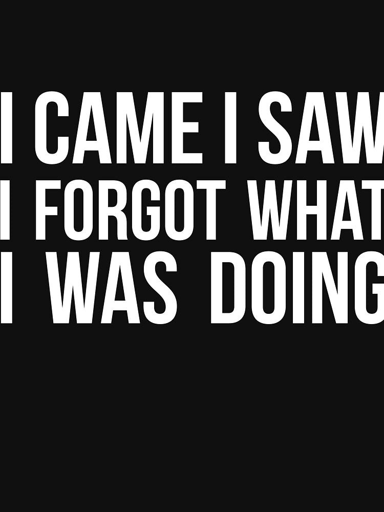 I Came I Saw I Forgot What I was Doing humor joke quote by RedYolk