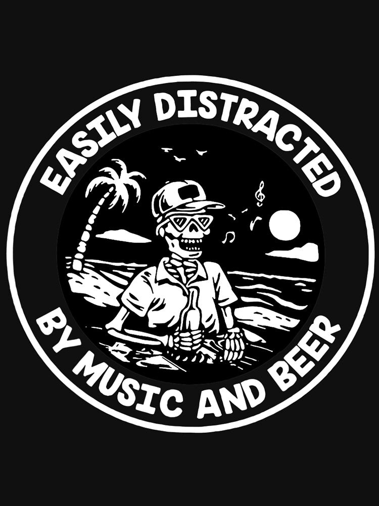 Easily Distracted By Music And Beer Skeleton by TakhaBinahina