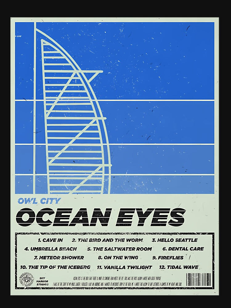 Owl City - Ocean Eyes Retro Poster by jefferyeiman