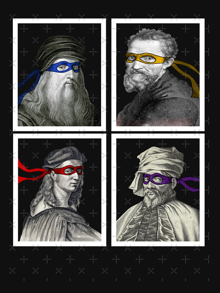 Ninja Artists Leonardo Donatello Raphael Michelangelo Parody Renaissance TMNTeonardo Donatello Rapha by AUTBLANTON