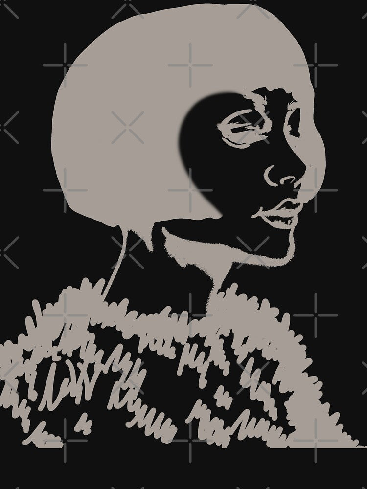 Gray digital drawing of a woman by GENEST-V