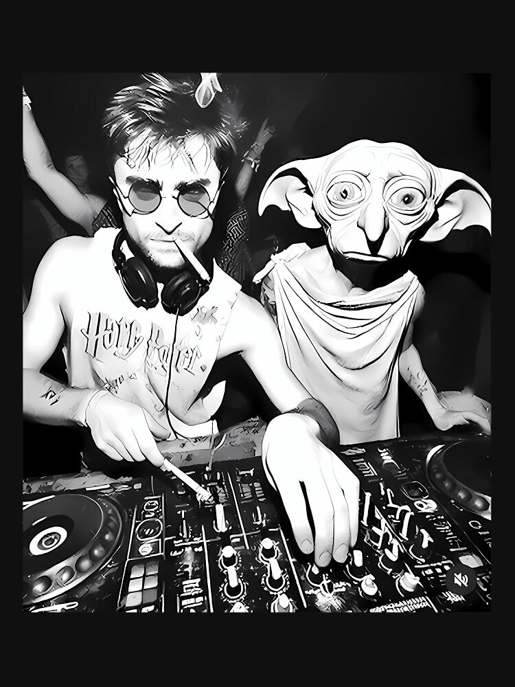 Harry and Dobby Elf DJ The House Smoking Meme by archiwyzardArt