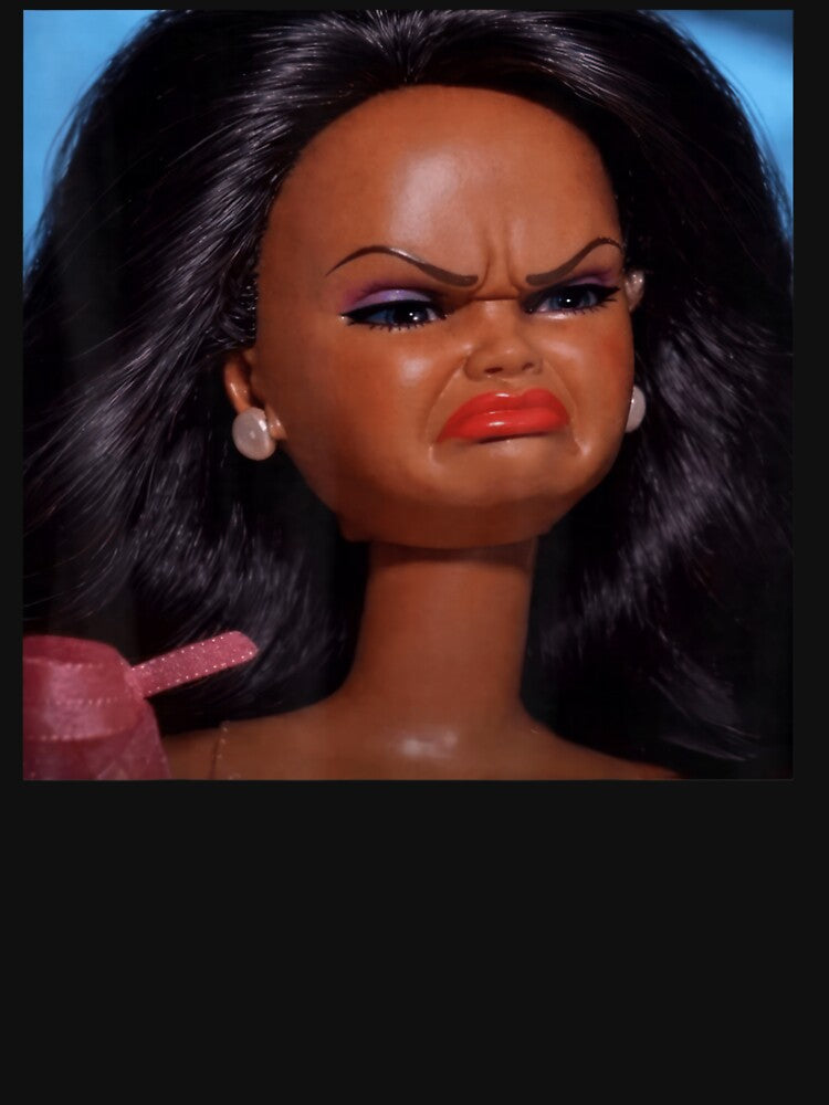Funny Sassy Grumpy Fashion Doll Face Meme Sarcastic Mood Expression by thecornerhouse