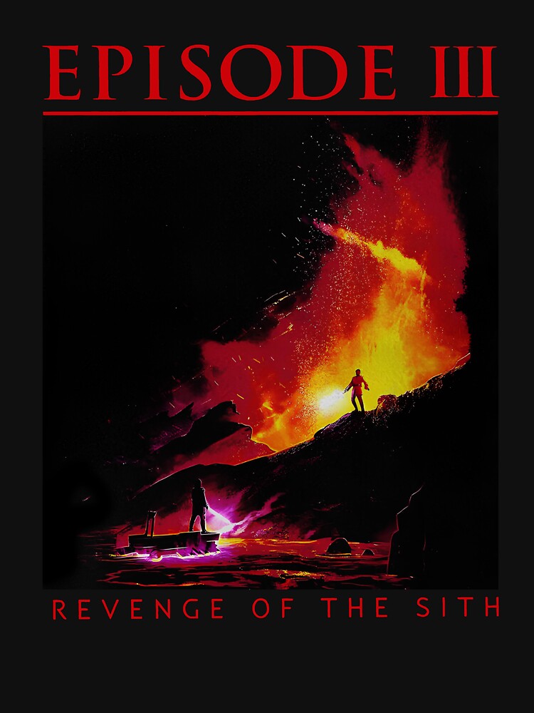Episode 3 Revenge of The Sith Lightsaber Retro Vintage Shirt Movies Poster by RussCrosby
