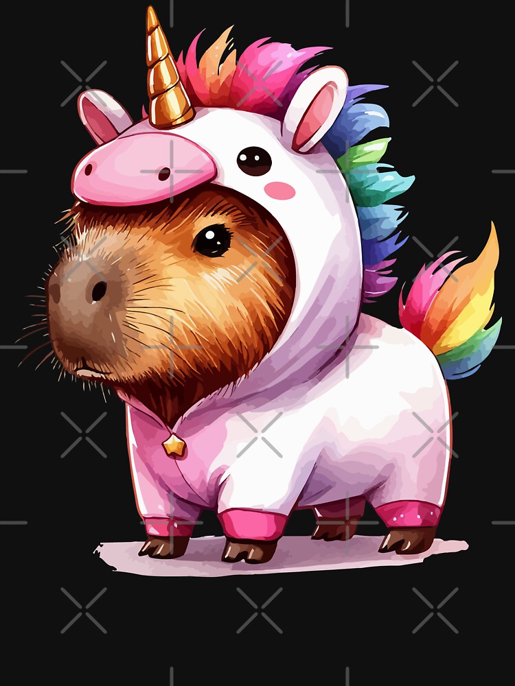 Capybara In Unicorn Costume by TomFrontierArt