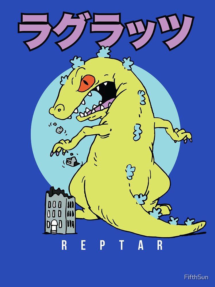 Rugrats Iconic Famous Reptar Vintage Kanji Big Chest Logo by FifthSun