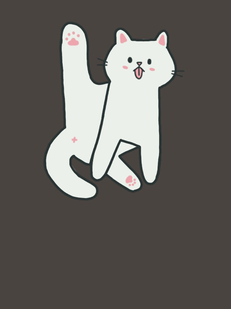 White Cat Licking Butt by waddleworks