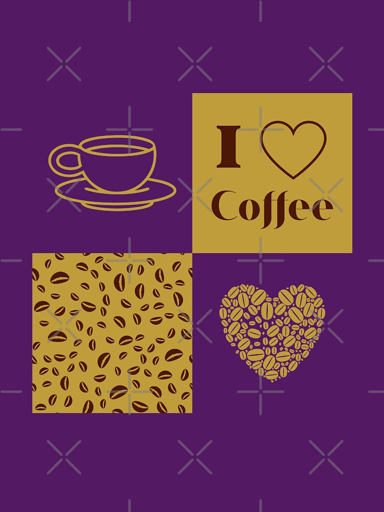 I love Coffee Grid Pattern by trendingatees