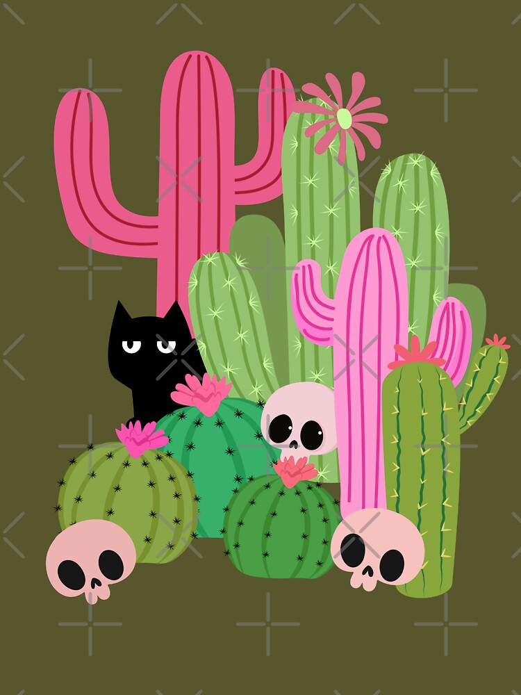 Desert cactus kitty hiding spot by InkRiot Studios