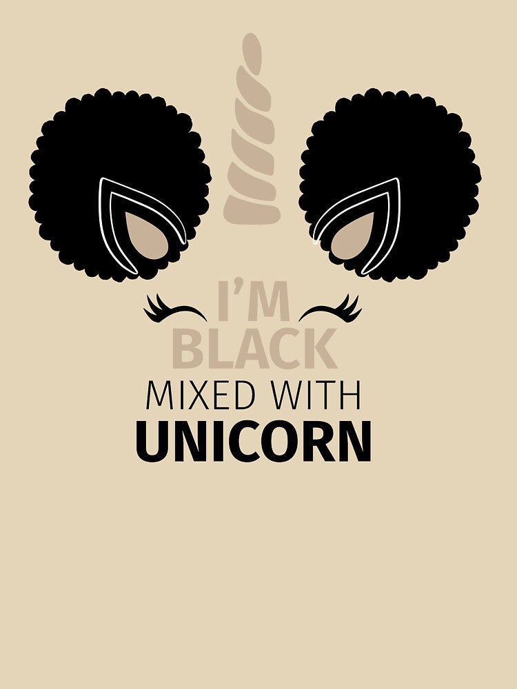 Afro Puffs Magic Unicorn - I'm Black Mixed with Unicorn by LittleBlkTees