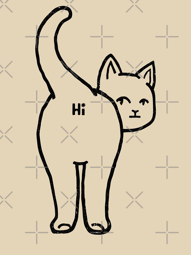 Hello Cat Butt Minimalist Line by Tobe Fonseca by Tobe Fonseca®