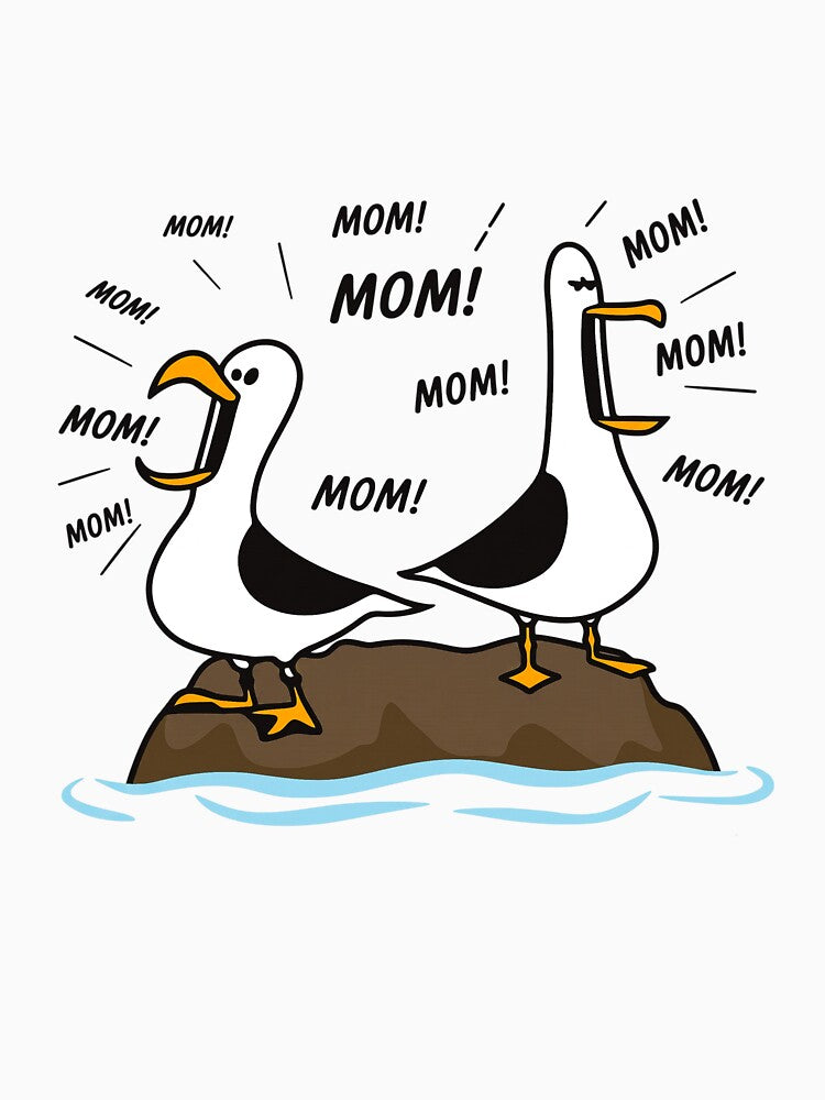 Seagull Mom Mom Mom Funny Mothers Day by JustuKitties