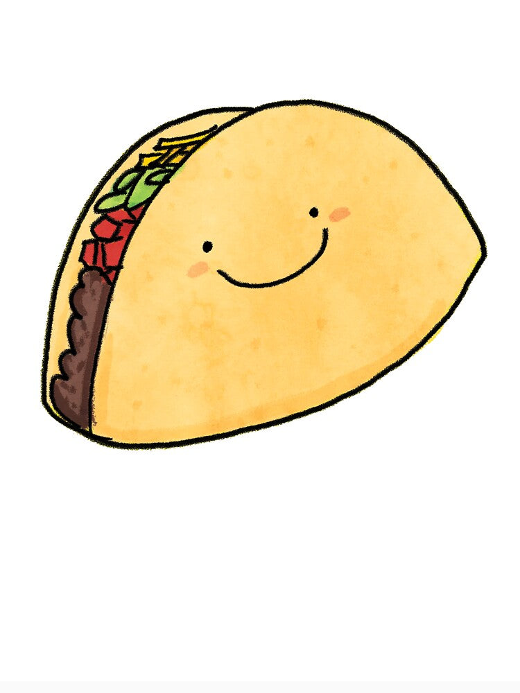 Happy Taco White Background by Claire Lordon