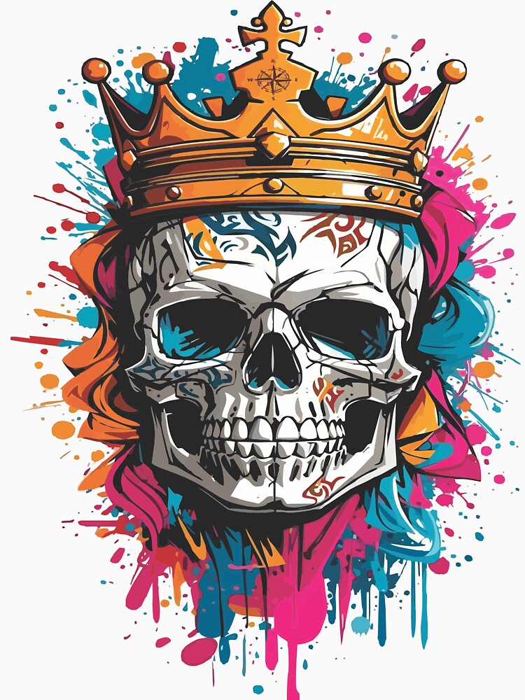 colorful crowned skull by Impacto-Visual