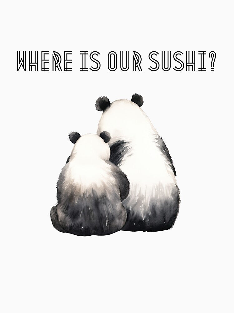 Where Is Our Sushi? – Cute Kawaii Panda Illustration by EVESTUDIOART