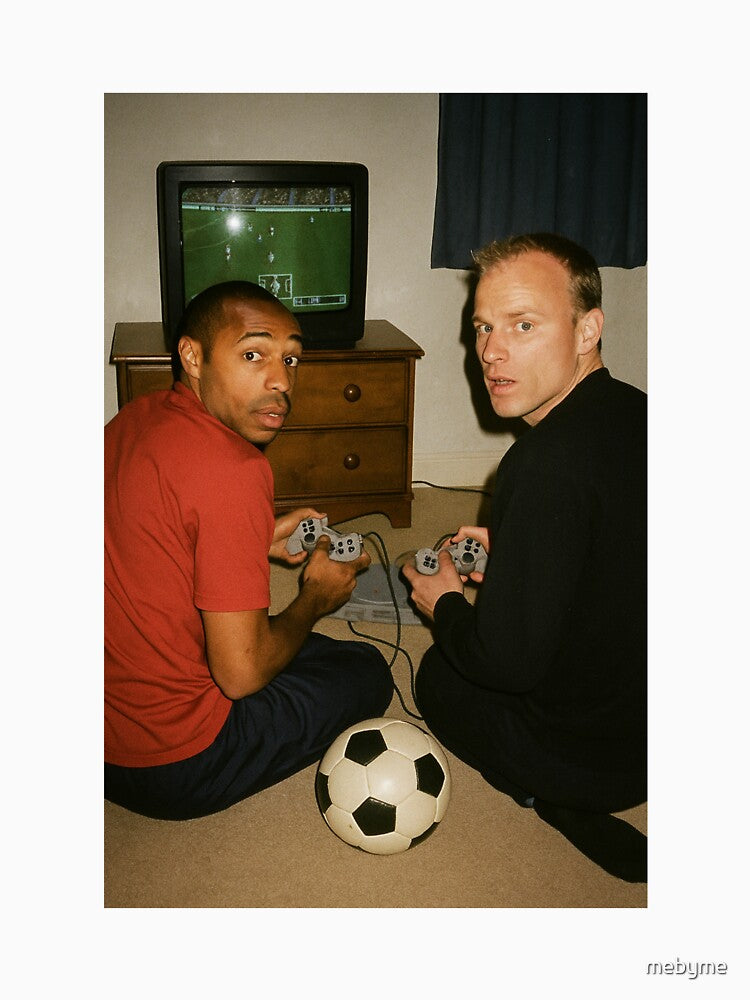 Thierry Henry & Dennis Bergkamp Retro Gaming - Arsenal Legends at Play by mebyme
